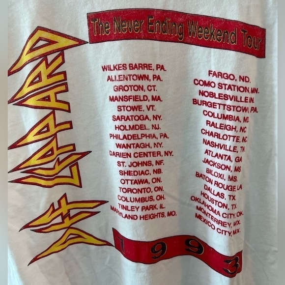 DAYDREAMER Def Leppard 1993 Tour Tee - Picture 10 of 16
